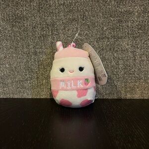 Amelie Strawberry Milk Squishmallow Clip